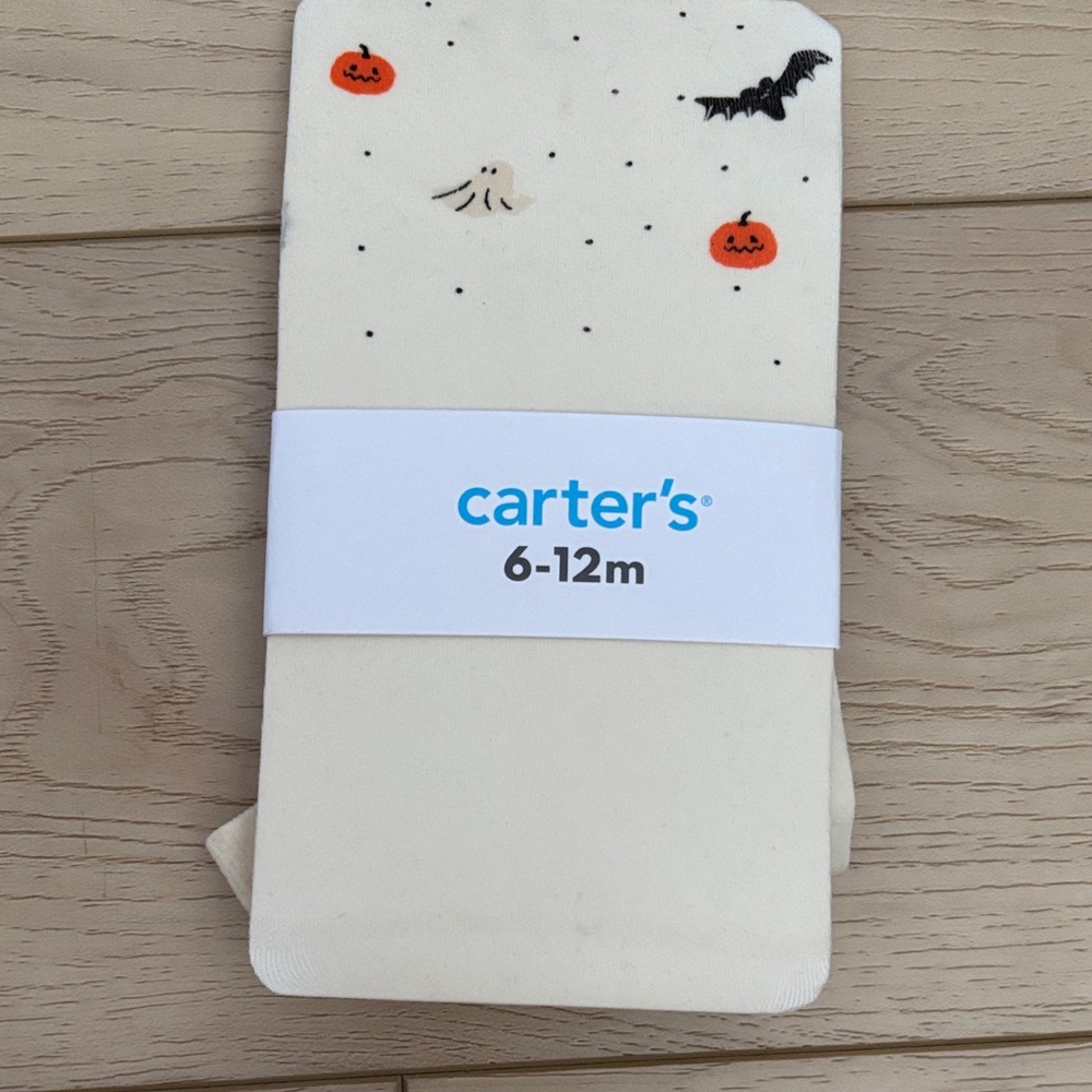 Carter's Cream Halloween Leggings with Pumpkin and Bat